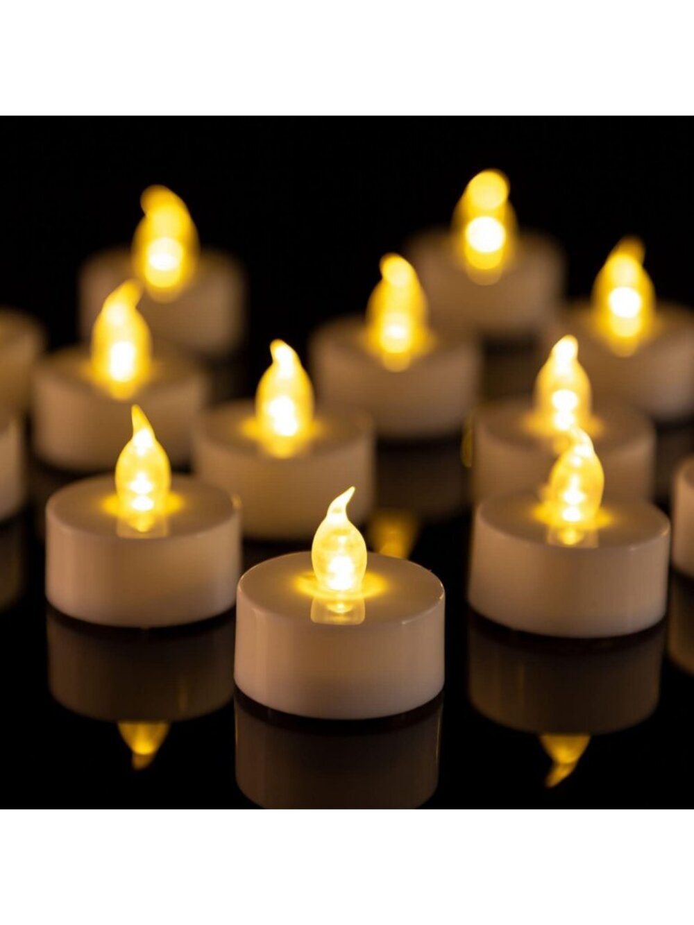 150 Pack Warm Yellow LED Flameless Tea Lights - Battery Operated Candles for